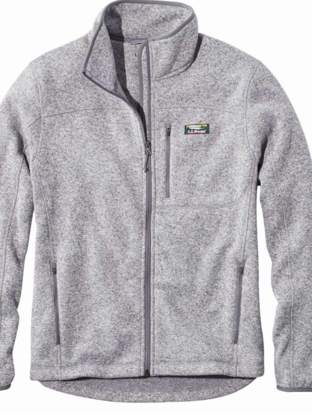 Men's L.L.Bean Sweater Fleece Full-Zip Jacket - gray - size large